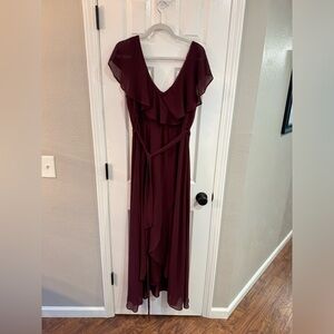 NEVER WORN - Baltic Born Katya Ruffle Maxi Dress in Mulburry. Size XL